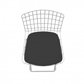 Manhattan Comfort Madeline 41.73" Barstool in Silver and Black Top