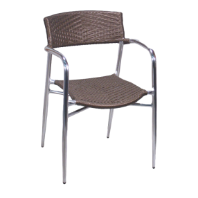 H&D Seating Brown Rattan Dining Armchair