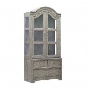 Pulaski Furniture Abbotts Glen Glass Door Bunching Display with Storage Drawers Side