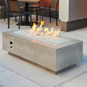 Outdoor Greatroom Company Natural Grey Cove 54" Linear Gas Fire Table - Lifestyle
