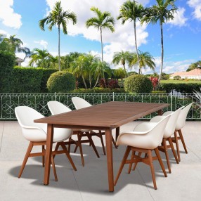 Amazonia Charlotte Deluxe 7 Piece Rectangular Patio Dining Set 