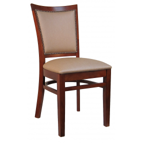 H&D Seating Fully Upholstered Window Back Wood Chair- Set of 2