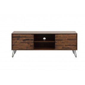 Crawford and Burke Wexford 56 inch Dark Brown 2-Door 2-Shelf Media Console, Front Angle