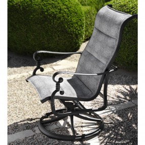 Woodard Avondale Padded Sling Dining Arm Chair - Lifestyle Angled