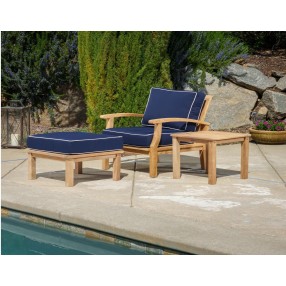 Tortuga Outdoor 3Pc Teak Club Chair Navy