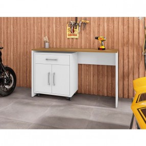 Manhattan Comfort Eiffel Garage Work Station Set of 2 in White