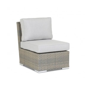Majorca Armless Club Chair with Cushions in Cast Silver 