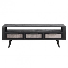 Nova Solo Nordic Smooth Boat Wood & Iron TV Dresser - 3 Drawers - Front Angle