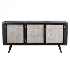 Nova Solo Nordic Mindi Smooth Boat Wood & Iron TV Dresser - 3 Doors - Front Angle