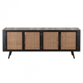 Nova Solo Nordic Rattan TV Dresser - 4 Doors - Front Angle