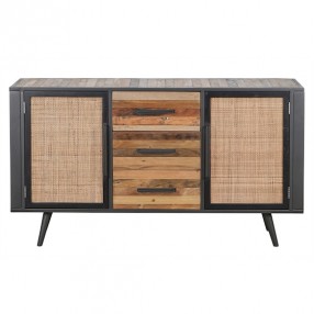 NovaSolo Nordic Rattan Buffet - 2 Doors 3 Drawers - Front Angle