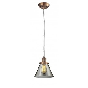Glass Pendant With 10 Feet Cord - G43 - SMOKED GLASS