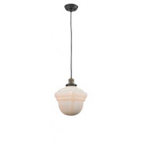 WHITE GLASS - BLACK/BRUSHED BRASS