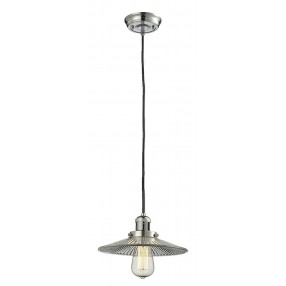 Glass Pendant With 10 Feet Cord - Polished Nickel - HALOPHANE GLASS