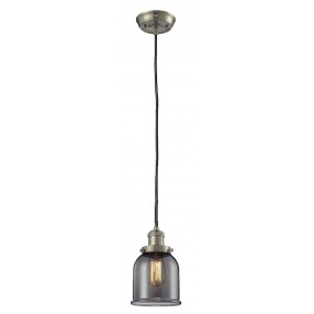 Glass Pendant With 10 Feet Cord - Satin Brushed Nickel - SMOKED  GLASS