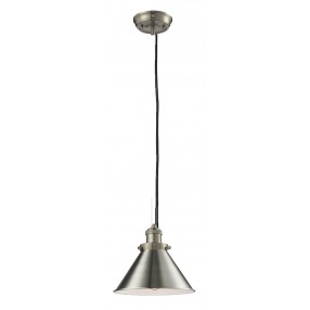 Metal Shade Pendant With 10 Feet Cord - Satin Brushed Nickel - METAL SHADE