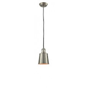 Metal Shade Pendant With 10 Feet Cord - Satin Brushed Nickel - METAL SHADE