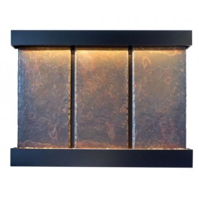 Nojoqui Falls Triple Classic Quarry Rajah Slate Wall Fountain in Onyx