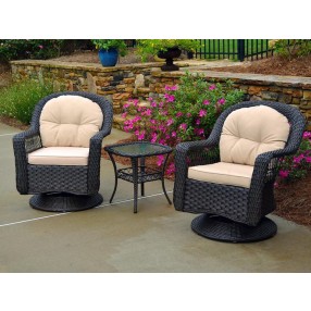 Tortuga Outdoor Biloxi 3Pc Bistro Set Espresso Wicker
