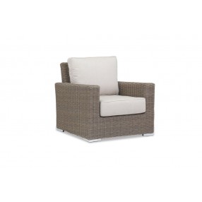 Coronado Wicker Club Chair With Cushions - Front and Back