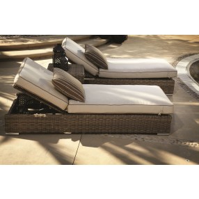Coronado Wicker Adjustable Chaises - Lifestyle