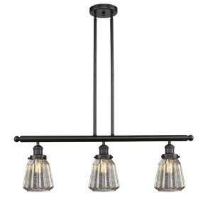 Glass 3 Light Island Adjustable Stem Chandelier