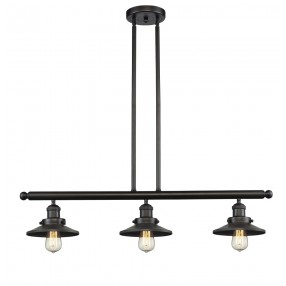 Metal Shade 3 Light Island Adjustable Stem Chandelier