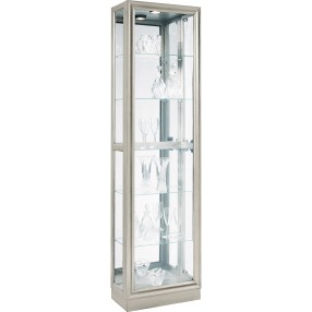 Pulaski Furniture Side Entry 5 Shelf Curio Cabinet in Platinum Silver