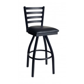 Marietta Window Pane Swivel Barstool With Steel Frame And Sand Black Finish