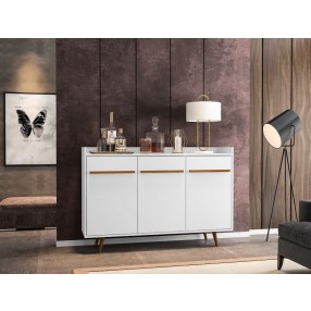 Manhattan Comfort Bradley 53.54 Buffet Stand with 4 Shelves in White