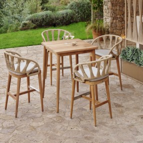 Skyline Design Krabi Rectangular Teak Dining Table Set