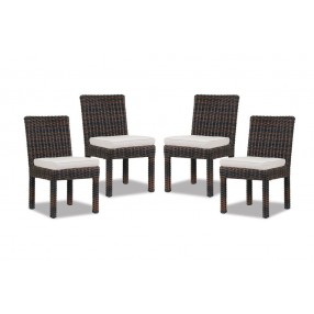 Montecito Armless Dining Chair - Set of 4 - Front Side Angle