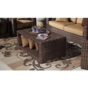 Sunset West Montecito Wicker Coffee Table - Lifestyle