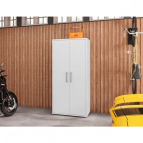 Manhattan Comfort Eiffel 73.43" Garage Cabinet with 4 Adjustable Shelves in White Gloss