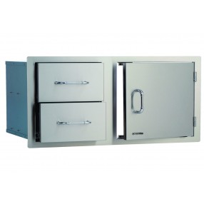 Bull BBQ 30" Door / Drawer Combo With 2 Drawers - Angled and Close-up