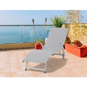 Alfresco Home Poolside Stackable/Foldable Chaise Lounge - Loft White - Lifestyle 2