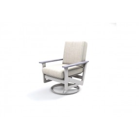 Wexler Cushion Chat Height Swivel Rocker w/ Rustic Arms