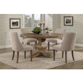 Alpine Furniture Kensington Set of 2 Upholstered Parson Chairs, Reclaimed Natural- Lifestyle