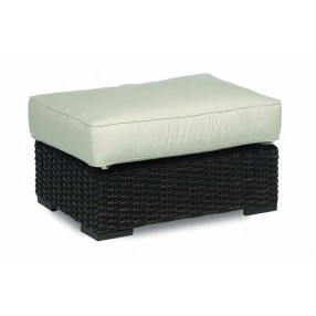 Sunset West Cardiff Wicker Ottoman with Cushions - Front Side Angle