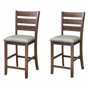 Alpine Furniture Emery Set of 2 Pub Height Chairs in Walnut
