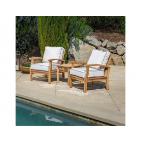Tortuga Outdoor 3Pc Teak Club Chair Set canvas