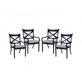 Monterey Aluminum Swivel Dining Chair With Cushions - Set of Four in Angle