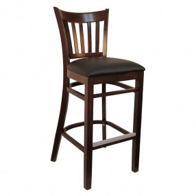 H&D Seating Open Vertical Back Wood Barstool - Dark Walnut