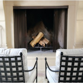 Provence Aluminum Club Chair With Cushions - Lifestyle