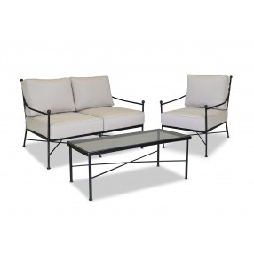 Provence Aluminum Loveseat With Cushions - With Set