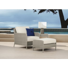 Manhattan Wicker Club Chair, Ottoman and End Table - Lifestyle