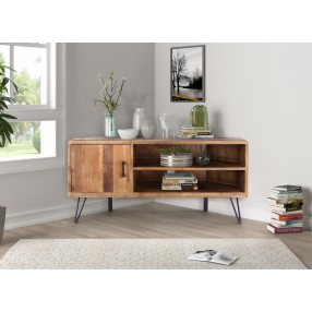 Crawford and Burke Harper Reclaimed Wood 45" Corner Media Stand, Lifestyle