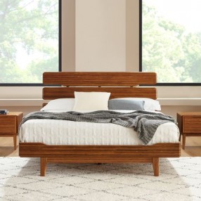 Greenington Currant Queen/Eastern King Platform Bed, Amber - Lifestyle