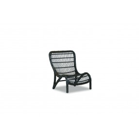 unset West Venice Wicker Armless Club Chair - Front Side Angle