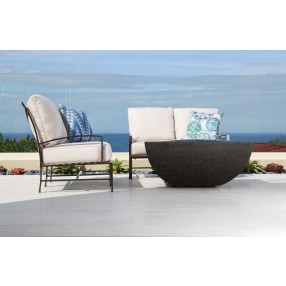 Sunset West La Jolla Aluminum Loveseat with Cushion - Lifestyle
